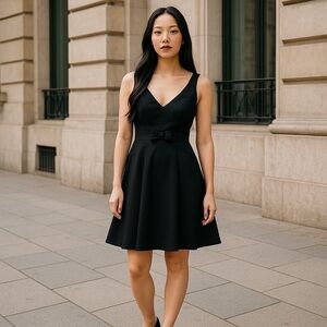 Nick Verreos‎ for Windsor Formal Mini Dress with Bow Tulle Lining Size S Y2K